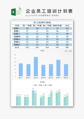 自动生成企业员工培训计划表Excel模板