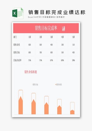 目标完成业绩达标率Excel模板