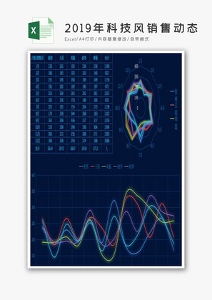 2019年科技风销售动态Excel模板