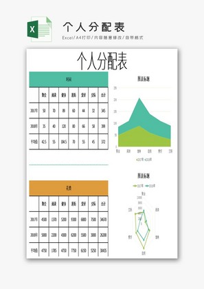 个人分配表Excel模板