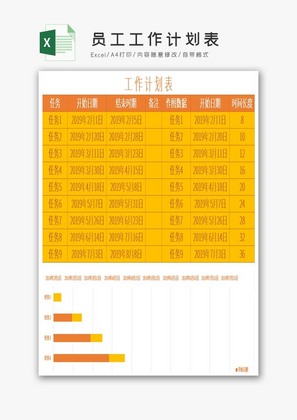 员工工作计划表Excel模板