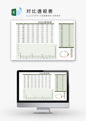 对比透视表Excel模板