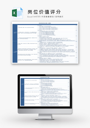 岗位价值评分Excel模板