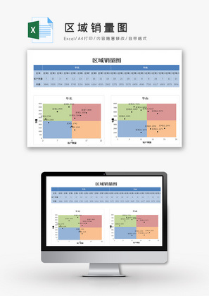 区域销量图Excel模板