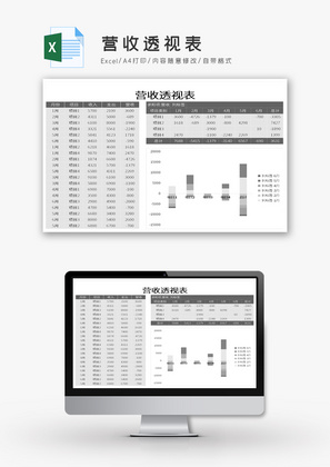 营收透视表Excel模板