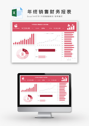 年终销售财务报表Excel模板