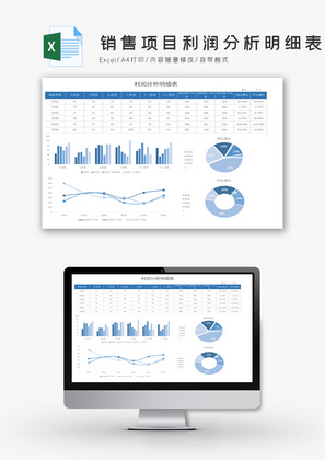销售项目利润分析明细表Excel模板