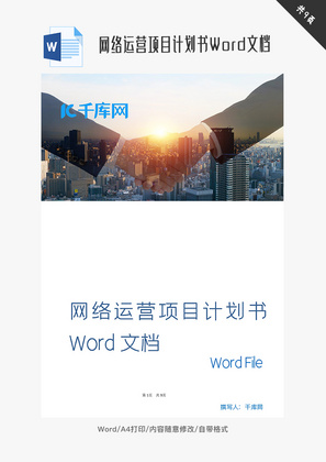 网络运营项目计划书Word文档