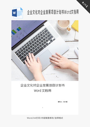 企业文化对企业发展项目计划书Word文档