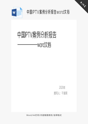 中国IPTV案例分析报告word文档