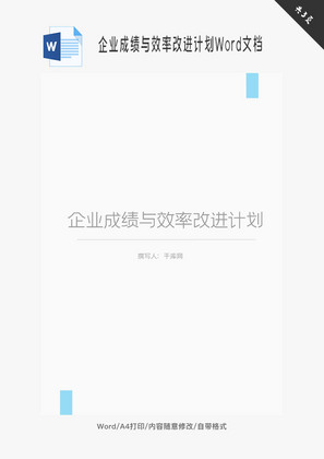 企业成绩与效率改进计划Word文档