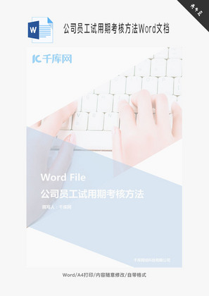 公司员工试用期考核方法Word文档