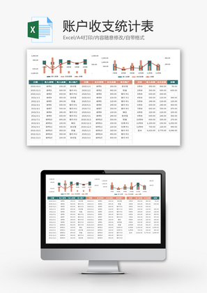 账户收支统计表Excel模板