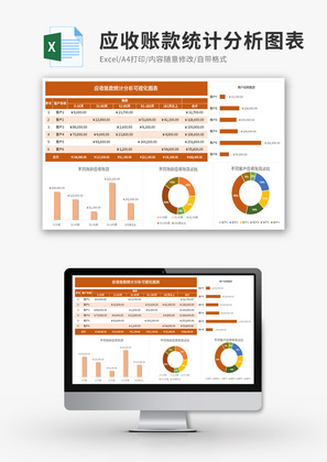 应收账款统计分析可视化图表Excel模板