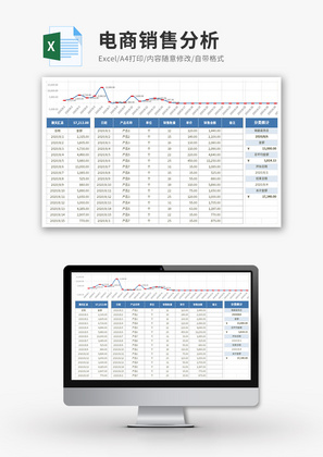 电商销售分析Excel模板