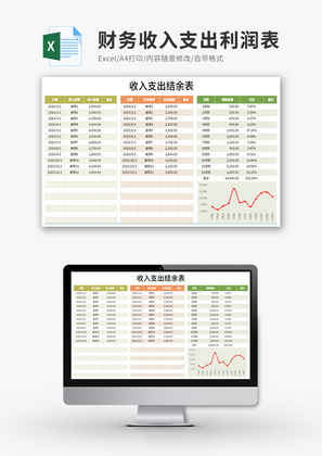 财务收入支出利润表Excel模板