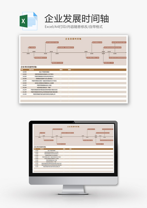公司企业发展时间轴Excel模板