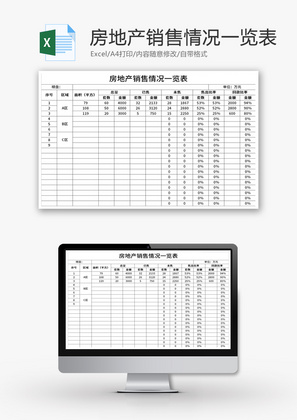 房地产销售情况一览表Excel模板