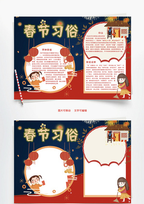 春节习俗祭祖Word手抄报