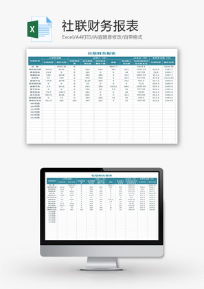社联财务报表Excel模板