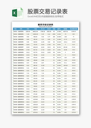 股票交易记录表Excel模板