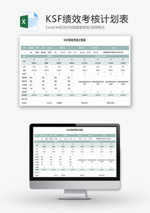 KSF绩效考核计划表Excel模板