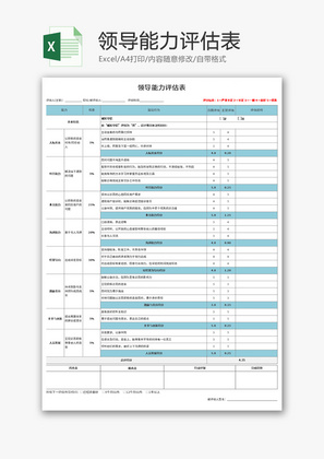 领导能力评估表Excel模板