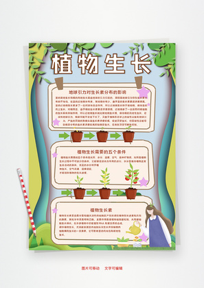 植物生长活动Word手抄报