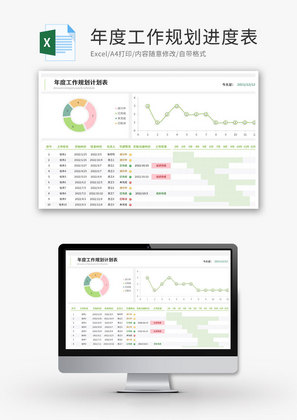 年度工作规划进度表Excel模板