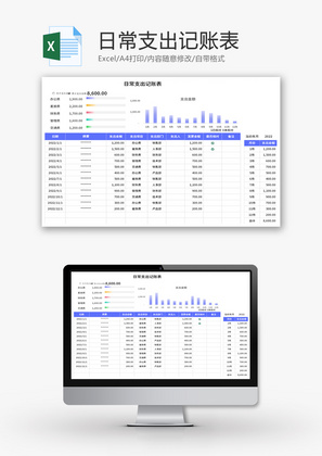 日常支出记账表Excel模板