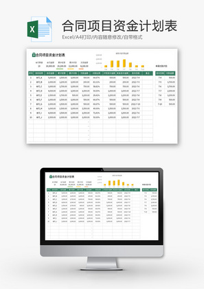 合同项目资金计划表Excel模板