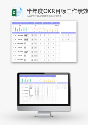 OKR目标工作绩效考核表Excel模板