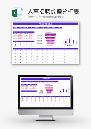人事招聘数据分析表Excel模板