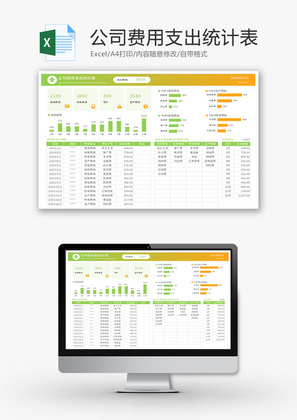 公司费用支出统计表Excel模板