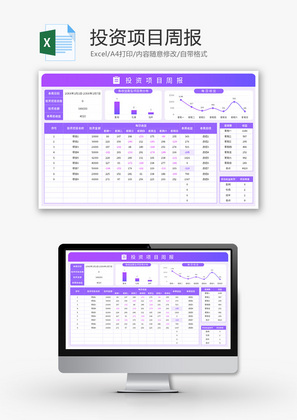 投资项目周报Excel模板