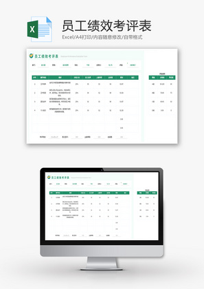 员工绩效考评表Excel模板