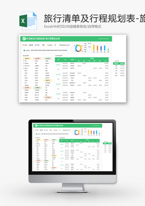 旅行清单及行程规划表Excel模板