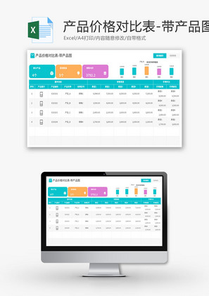 产品价格对比表Excel模板