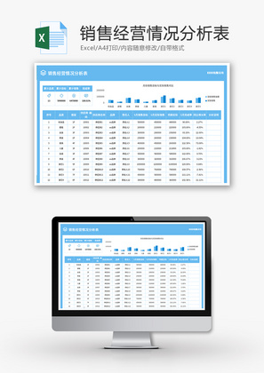 销售经营情况分析表Excel模板