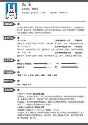 软件程序大学毕业生简历模板