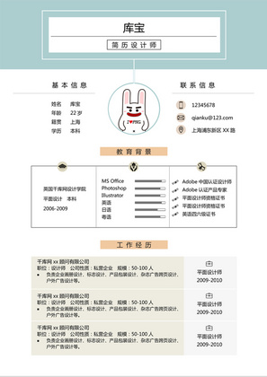 绿色创意应届生设计多页求职简历