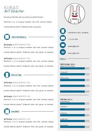 创意背景英文简历模版