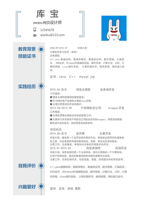 简洁互联网视觉设计师简历