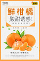 鲜柑橘酸甜诱惑秋季水果促销海报