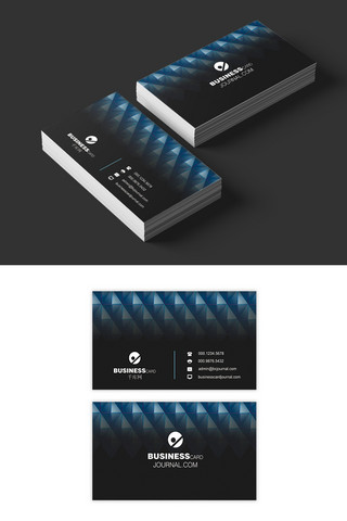 简单设计风海报模板_高端大气蓝色企业商务名片设计