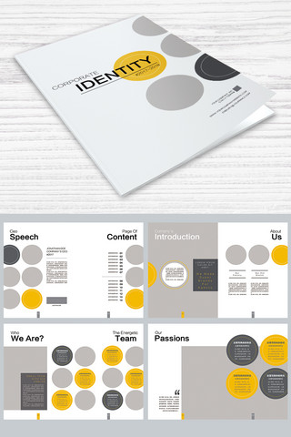 黄色背景封面海报模板_黄色时尚大气的企业画册设计画册封面