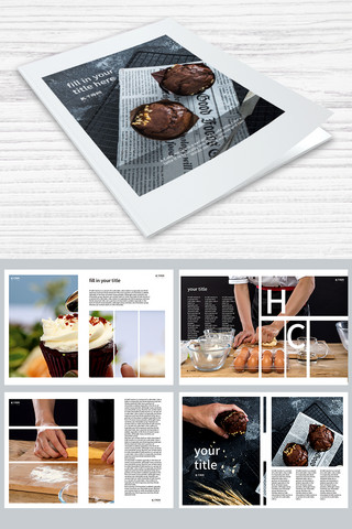 食品宣传画册海报模板_美食蛋糕甜点画册设计画册封面