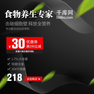 专家研发海报模板_食物养生专家全自动豆浆机科技风直通车模板