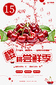 夏季水果樱桃促销宣传海报