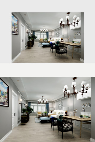 美式风格海报模板_美式风格客厅设计